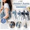 Star Heart Pendant Denim Keychain Pearl Tassel Bag Pendant New Bag Charm  for Women Ladies Bag