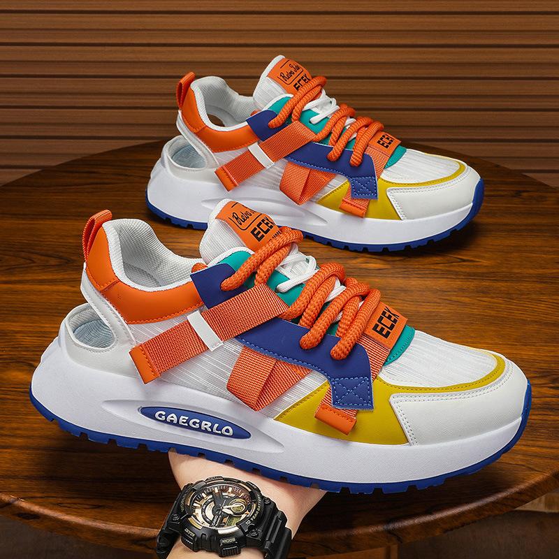 Мужская обувь 2025 года, лето, новая сетчатая дышащая повседневная обувь, мужская молодежная тенденция, индивидуальный дизайн, чувство, спортивная обувь, тренд