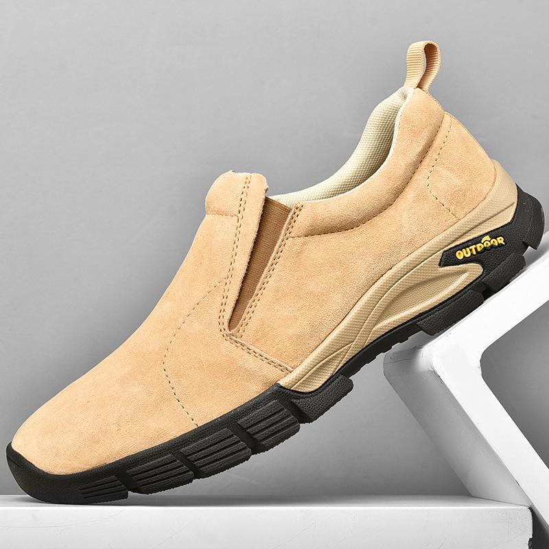 New Men's Outdoor Large-size Casual Leather Shoes Matte Leather Breathable Foot Shoes Non-slip and Wear-resistant Outdoor Shoes