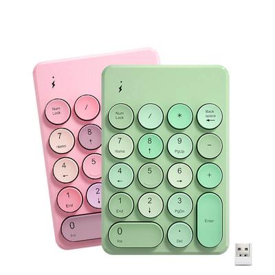 Цифровая клавиатура с 18 клавишами, 2,4 ГБ, USB, беспроводная цифровая клавиатура для ноутбука, компьютера, компьютера, разноцветная цифровая клавиатура ярких цветов с функцией Plug and Play