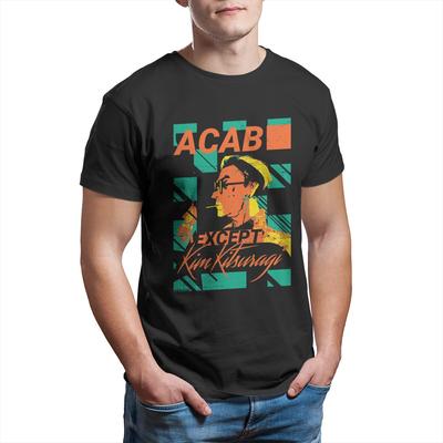 80-е винтаж видеоигра ACAB Кроме Ким Кицураги Disco Elysium аниме Футболки для мужчин Чистый хлопок Топы Забавная идея подарка Футболки