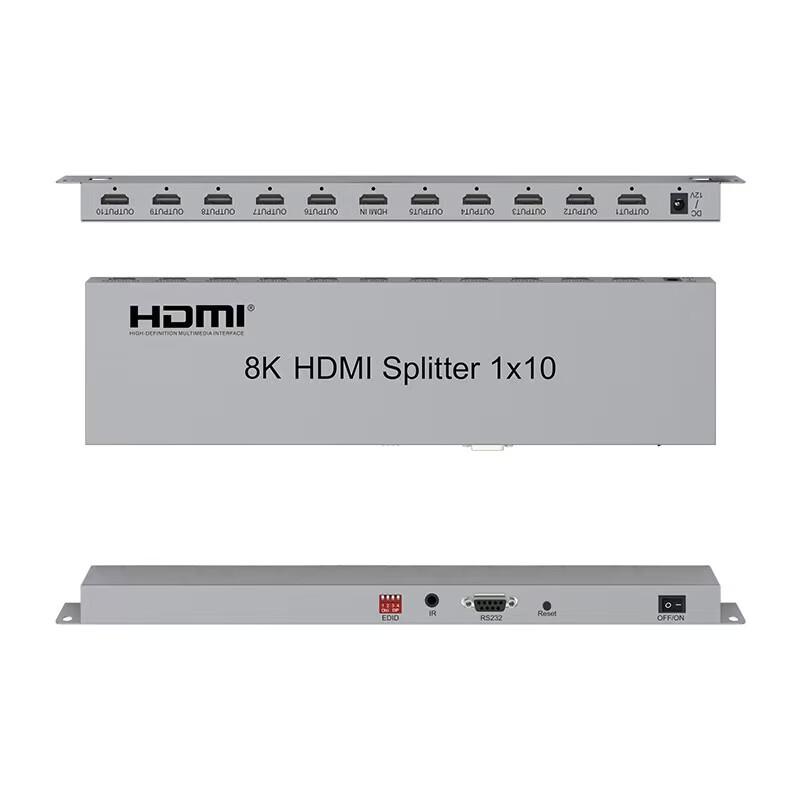 Jiyin 8K 60Hz HDMI 1 Вход 10 Выходов Разветвитель Видеосигнала