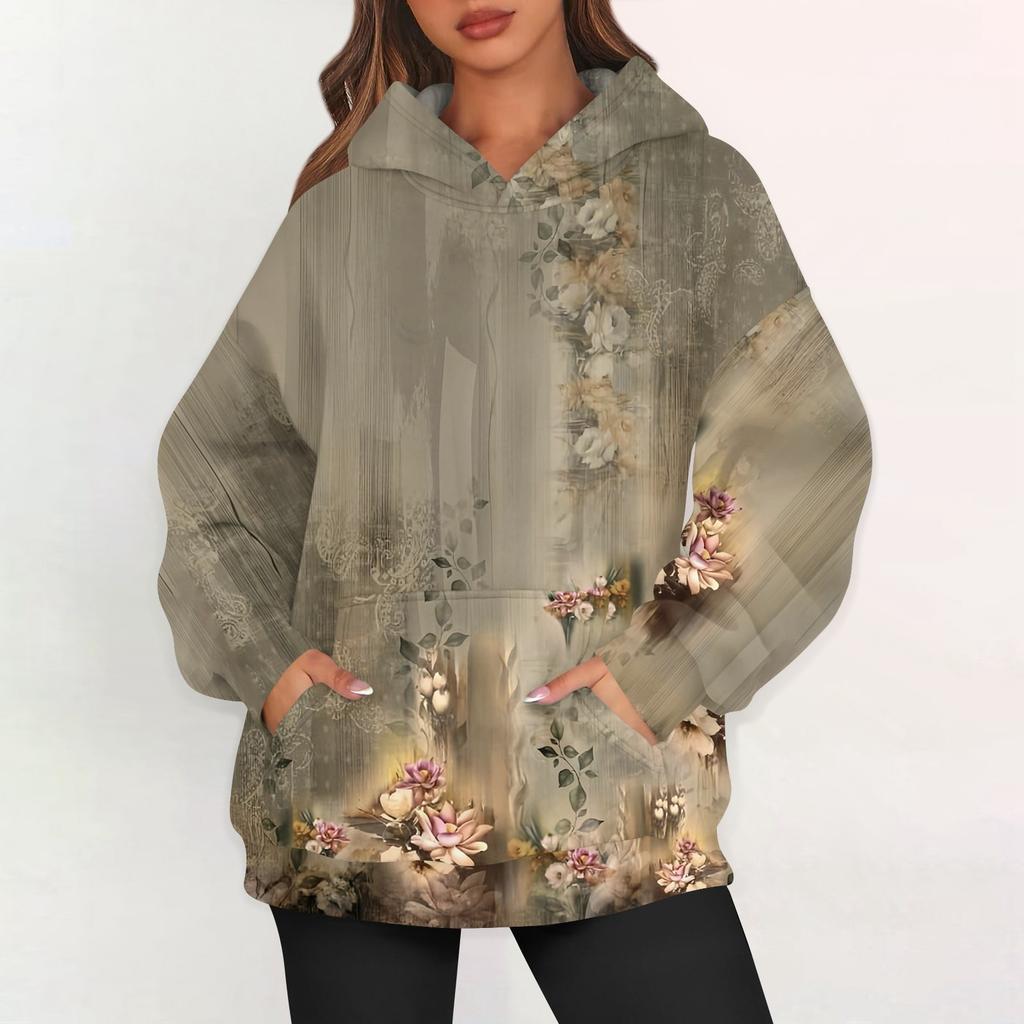 Женские худи оверсайз из флиса, толстовки с длинным рукавом, пуловеры с карманом