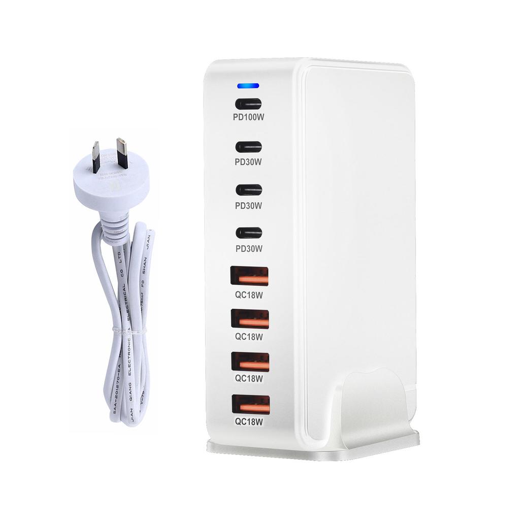 Многопортовое USB PD супербыстрое зарядное устройство на нитриде галлия мощностью 240 Вт для ноутбуков