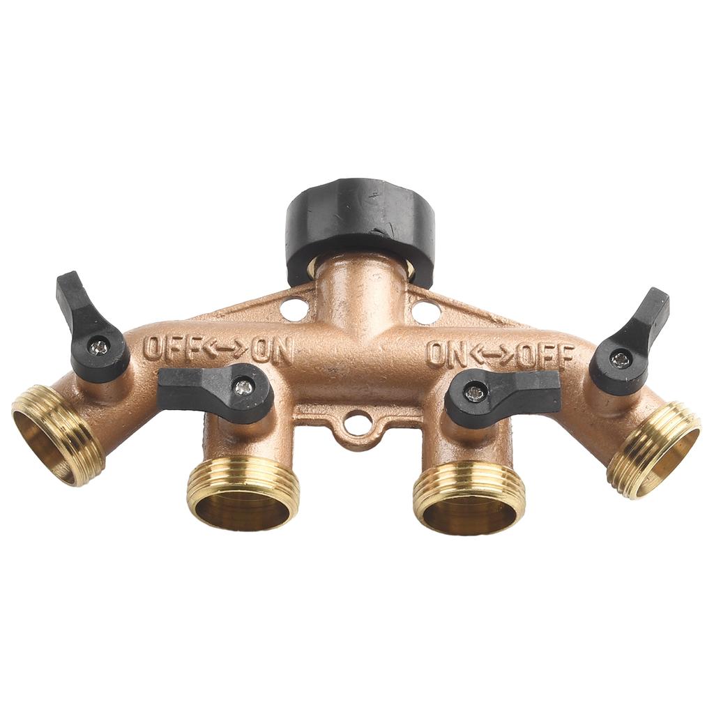 1set Splitter Connector 3/4 Inch 4-way For Garden Hoses