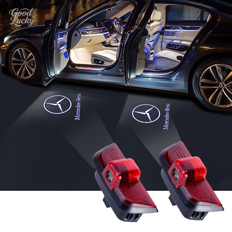2Pcs Car LED Door HD Laser Projector Lights For Mercedes Benz W212 W205 AMG ML W166 W176 W177 W213 W246 GLB GLC GLA GLE1 GLS