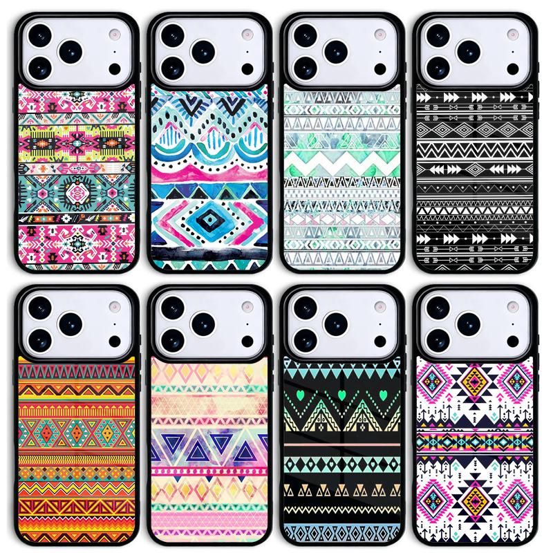 Tribal Aztec Geometric Colour Phone Case For Apple iPhone 17 air 16 Pro Max 15 Pro Max 14 13 12 11 Mini Back Cover