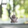 Sparkling Rhinestone Car Charm Halloween Ghost Bling Hanging Accessories, Faux Crystal Rear Decorations for View Mirror Charm, Auto Interior