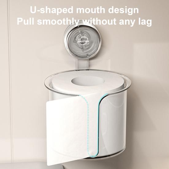 Tissue Box Wall-Mounted Roll Paper Holder with Vacuum Suction Cup Easy Installation Tissue Organizer for