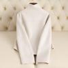 Осеннее новое двустороннее шерстяное пальто короткое белое высококачественное шерстяное пальто для женщин