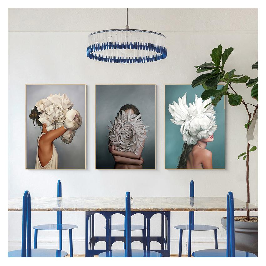 Картина Принт Плакат Картина Стена Спальня Гостиная Столовая Современные Украшения Дома Абстрактные Цветы Аватар Девушка Холст Без Рамки