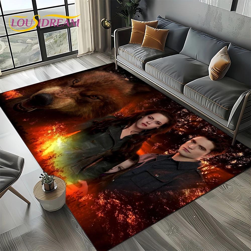 Twilight Saga Series Edward Bella Movie Carpet Rug for Living Room Bedroom Home Sofa Decoration,Kids Area Rug Non-slip Floor Mat