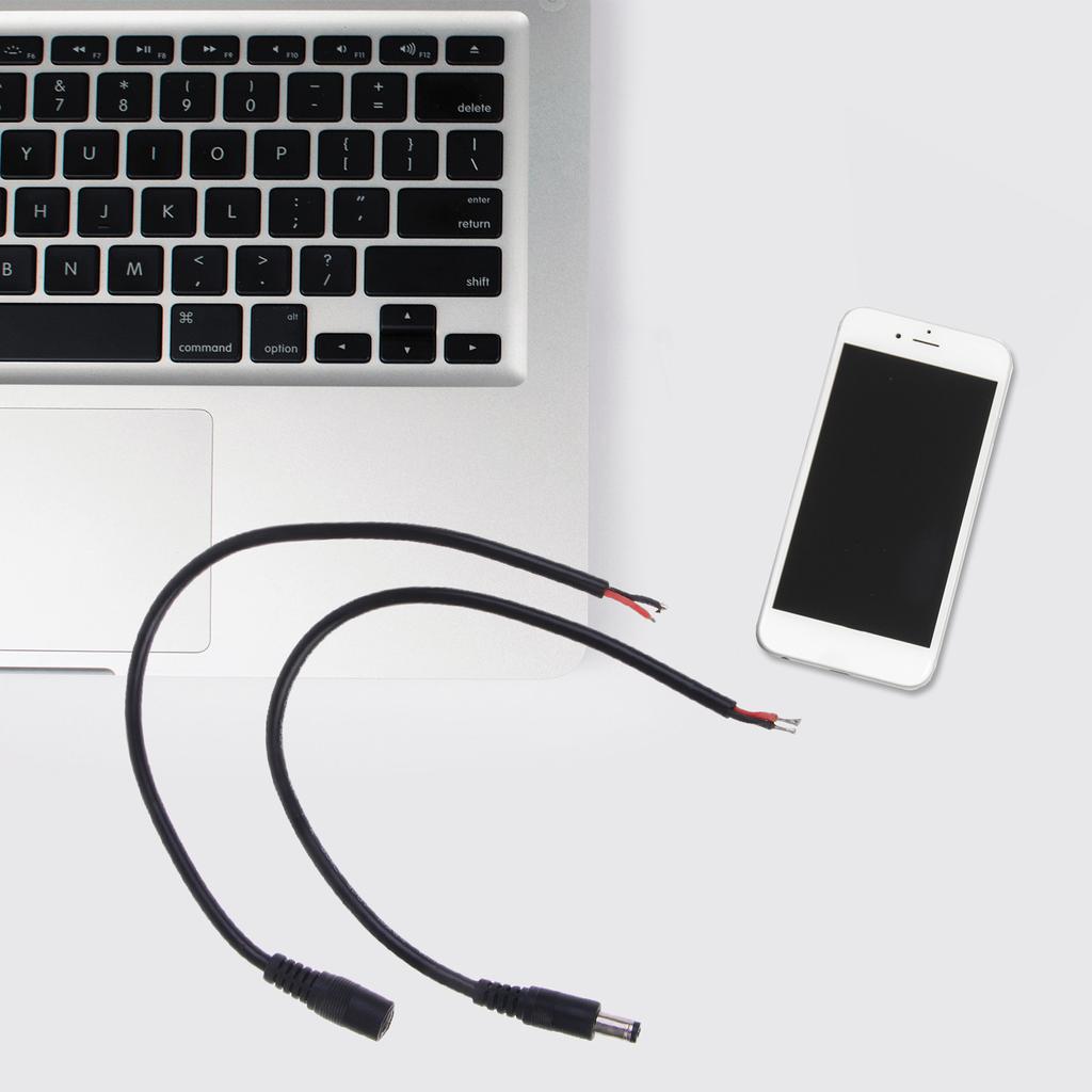 Разъем-пигтейл постоянного тока 2,1 мм x 5,5 мм папа-мама для камеры видеонаблюдения и адаптера питания 12 В 10 А 120 Вт