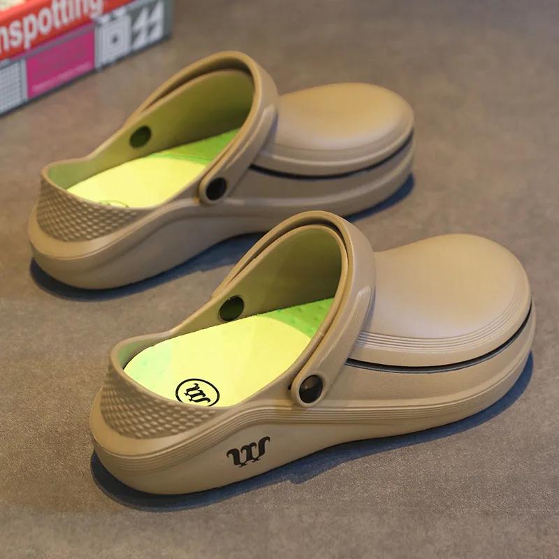 Мужские поварские туфли Нескользящие Водонепроницаемые Маслостойкие сабо Прочные Кухонные туфли из ЭВА Мягкая подошва Неутомительные тапочки