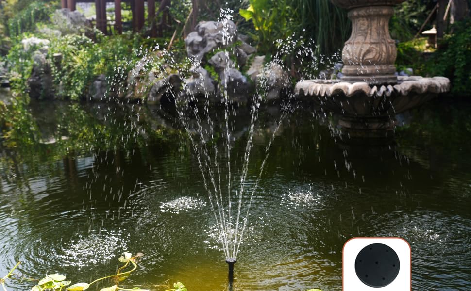 Great for cloudy days! GWSOLAR Hybrid "Smart" Solar Pump. Waters for approximately 3 hours after sunset on clear days! [7W solar panel, built-in 8.88W