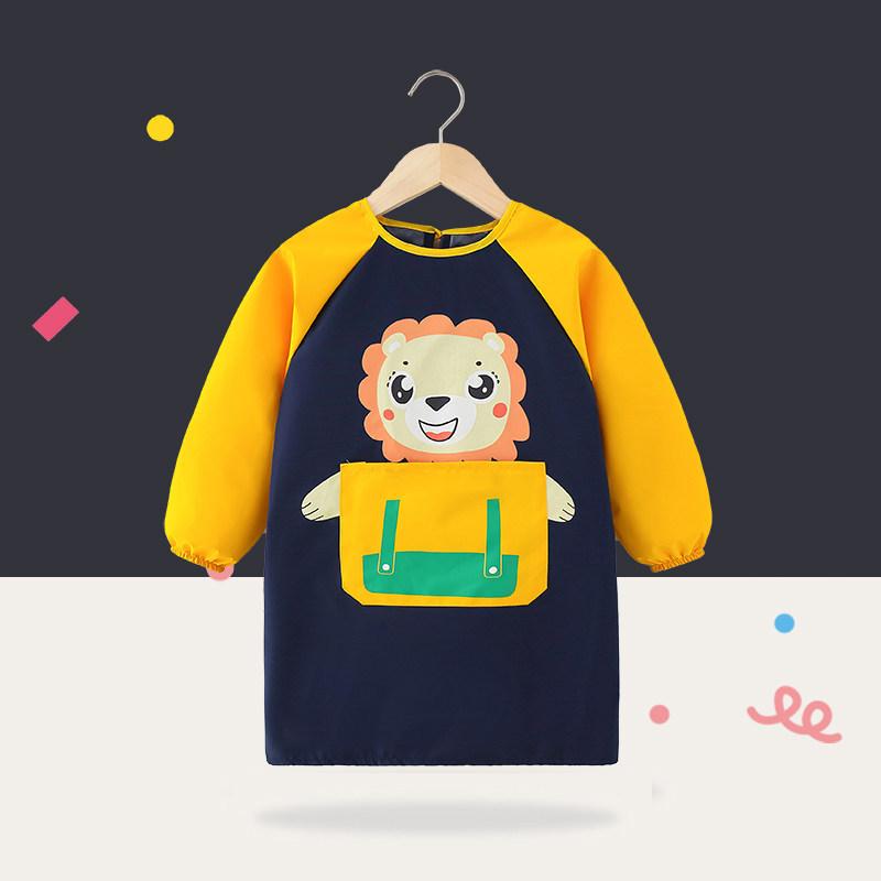 Фартук для рисования, двухслойный водонепроницаемый пальто для рисования, школьное платье с карманами для рисования, детский фартук для рисования для детей 6-8 лет