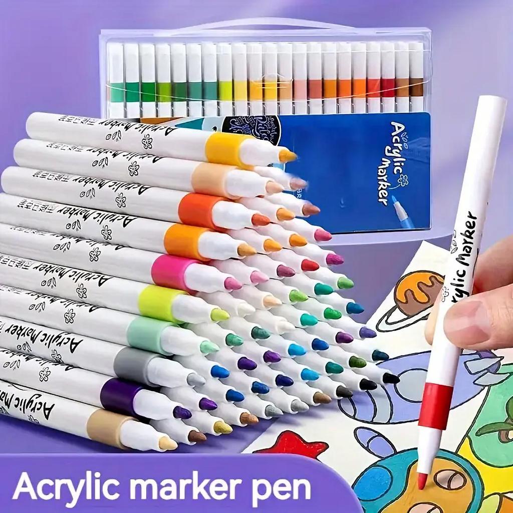 12/48Colors Acrylic Markers, Painting Tools Set, Perfect For Decoration