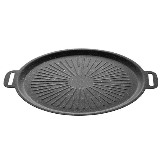 Сковорода для гриля с антипригарным покрытием, многофункциональная, легкая, круглая, для выпечки, гриля, быстрого нагрева, походный поднос с ручкой