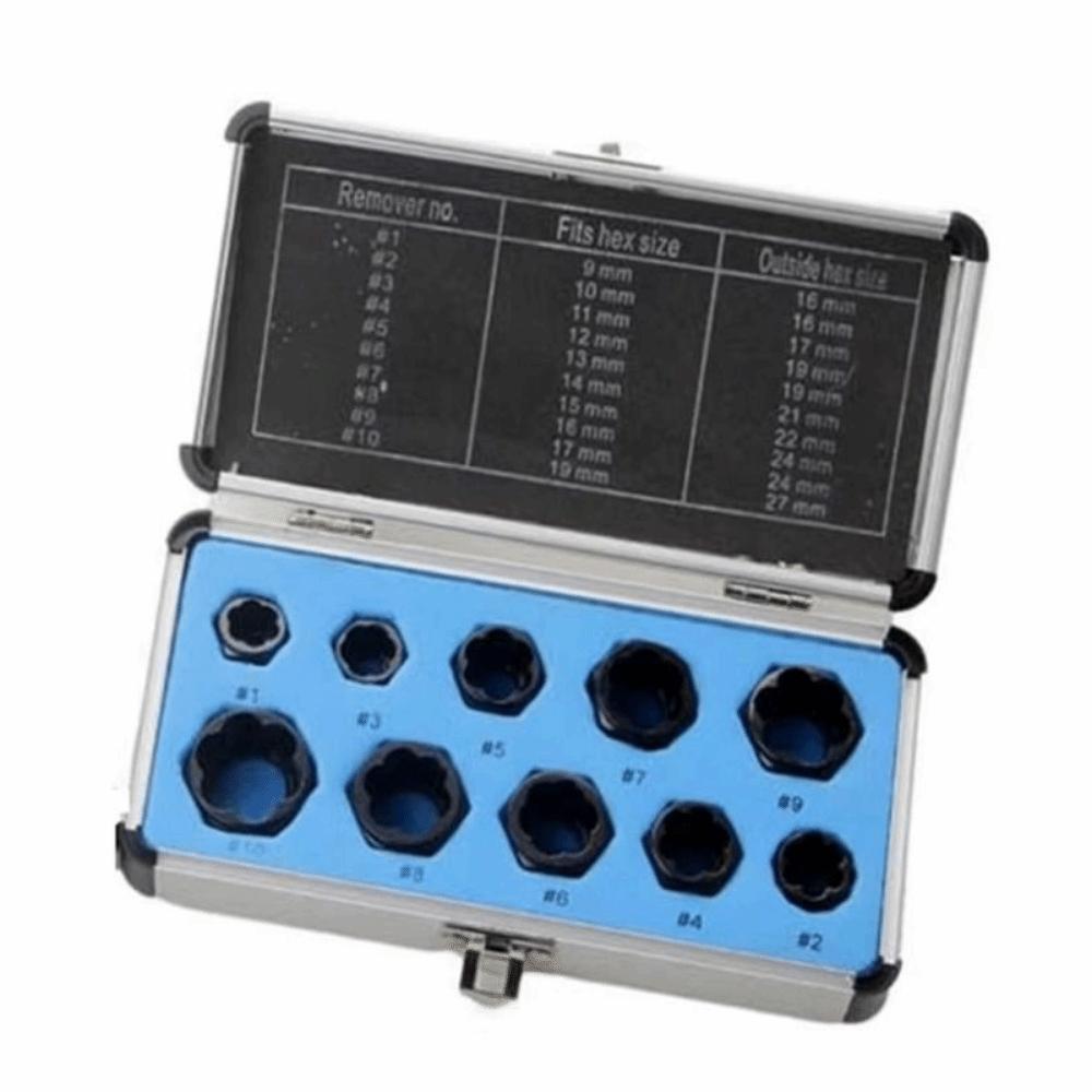 Износостойкий набор экстракторов болтов с алюминиевым кейсом, головка для удаления гаек, закисшие болты