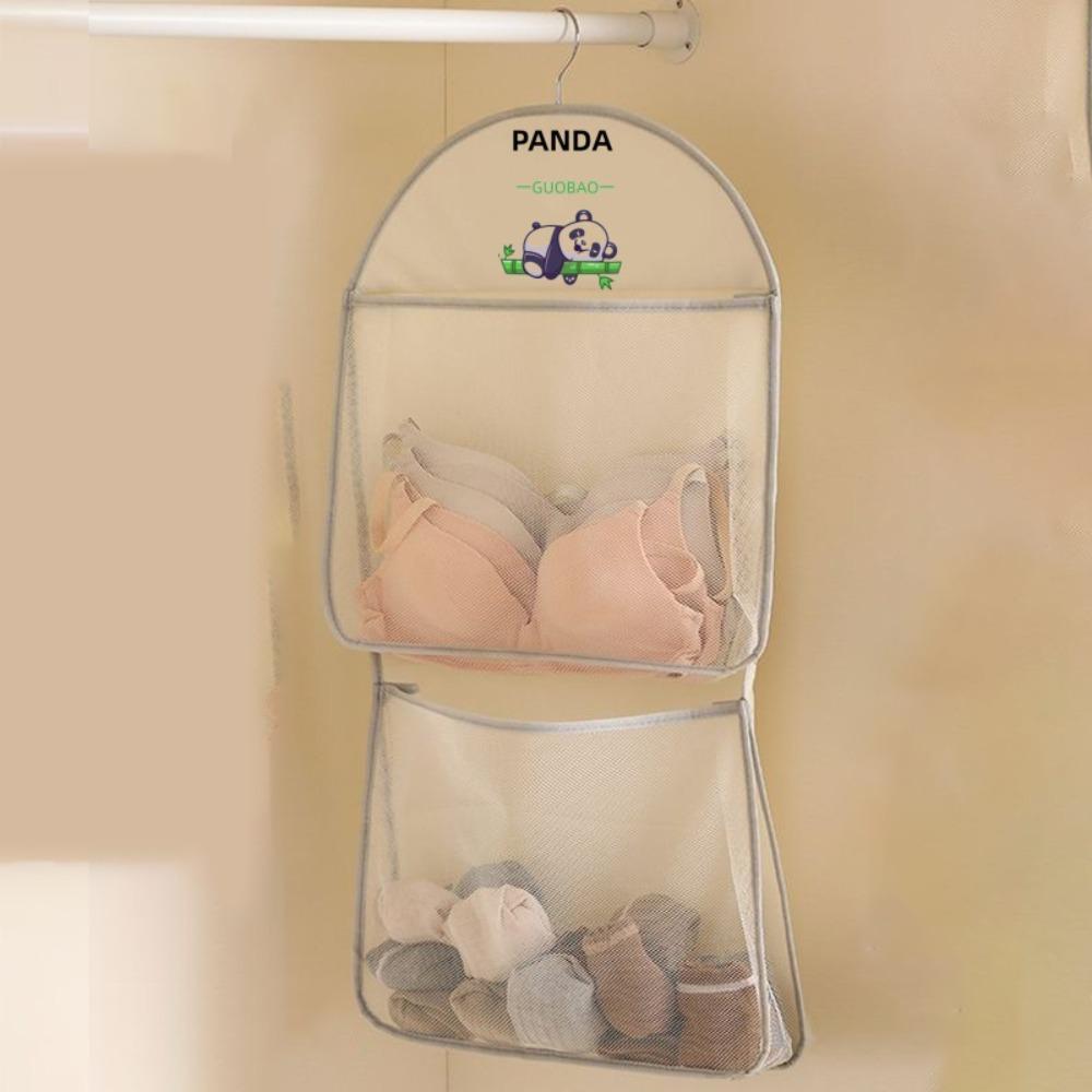 Wardrobe Hanging Socks Storage Bags Save Space Panda Mesh Organizing Bag Storage Mesh Bag