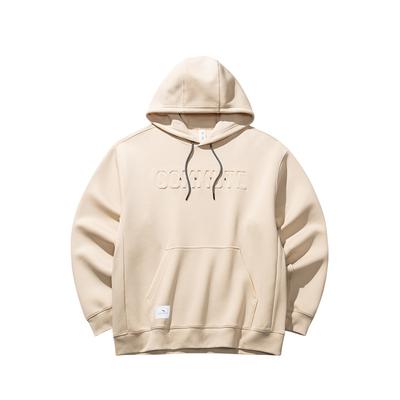 Anta Толстовка с капюшоном и надписью «Lettered Hooded Pullover Sweatshirt Men tops Almond-Coffee 152517735-1