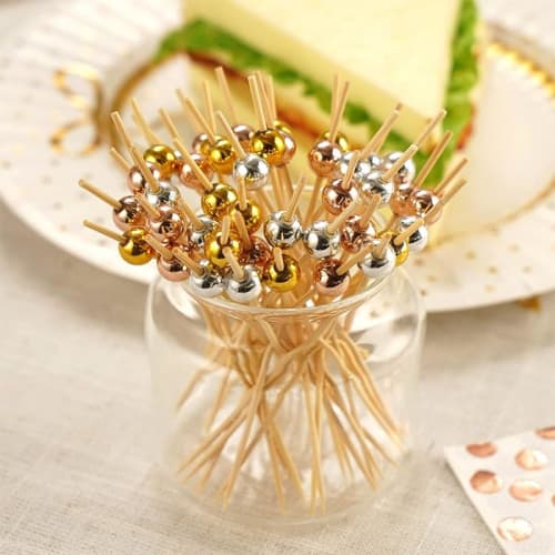 200 Disposable Fruit Skewers, Bamboo Skewers, Flower Skewers, Fruit Forks, Creative Art Toothpicks, Cocktail Skewers, Sandwich Skewers, Fruit Inserts,