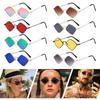 Trendy Small Metal UV Protection Film Men's Shades Sun Glasses Women's Sunglasses Diamond Shape