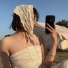 Pastoral Style Floral Lace Hair Scarf Y2K Bohemia Bandana Headwear Cotton Linen Hair Band  Beach