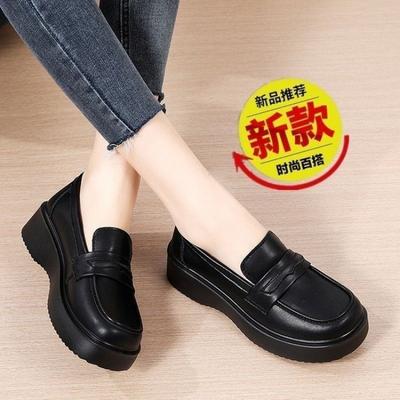 Кожаные женские мокасины женские повседневные удобные черные кожаные туфли на мягкой подошве женские туфли одинарные туфли нескользящие туфли в британском стиле