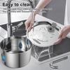 3.2 л Фонтан для воды для домашних животных из нержавеющей стали Фонтан для воды для кошек с окном уровня воды Четверная фильтрация Бесшумный фонтан для собак и кошек Здоровый