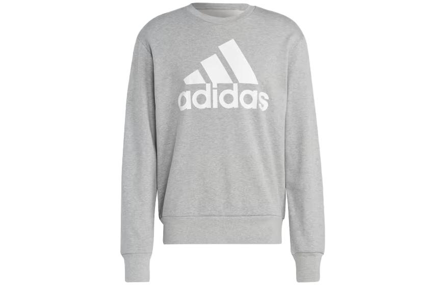 Adidas Sweatshirts Men's Gray Crew Neck Moderate Regular