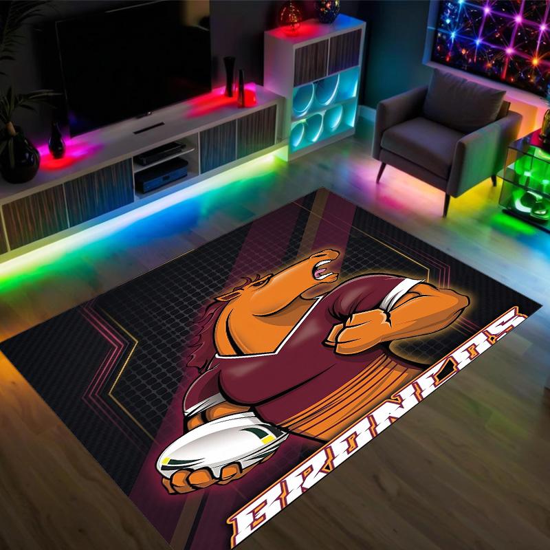 Дизайн Brisbane Broncos Кристальный Велюровый Ковер Уютный Не?Нескользящий ковер с принтом для спальни, гостиной, прихожей