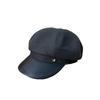 Retro British style metal buckled woolen octagonal hat women's spring and autumn temperament literary and fashionable face newsboy hat