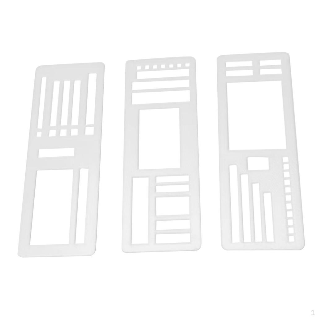 3 Pieces Journal Stencils Handmade Planner Stamps Lists Diary Notebook Painting Crafts DIY Reusable