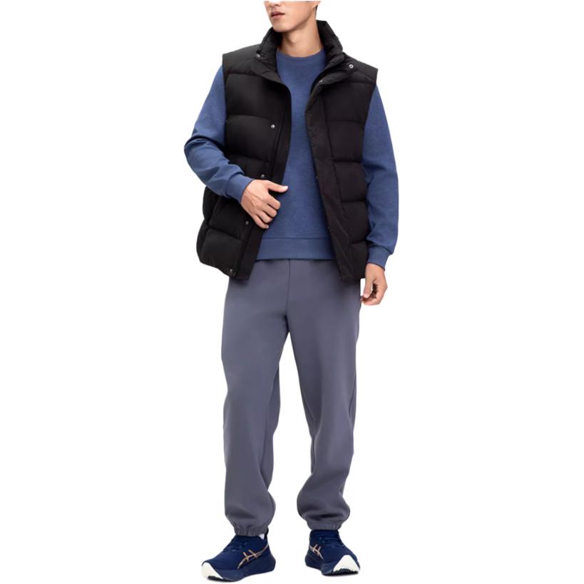 Men's ASICS Vests Men's Black Stand Collar Thickened And Fleece-Lined Other
