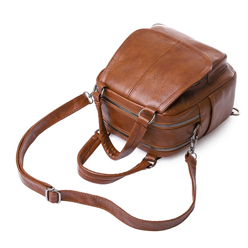 Двухслойный женский рюкзак большой емкости, модный рюкзак, женские сумки из мягкой искусственной кожи, высококачественный многофункциональный дизайнерский рюкзак