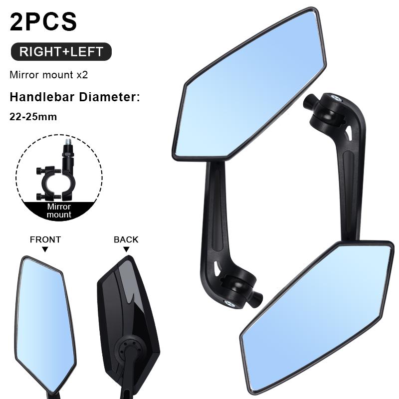 Bicycle Rear View Mirror Wide Range Reflector Two-Color Wide Angle Adjustable Bike Handlebar Rearview Mirrors MTB Accessories