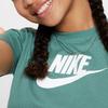 Nike Футболка спортивная с буквенным логотипом, круглым вырезом, повседневная, с коротким рукавом, детская, цвет прибрежный-синий DA6925-361