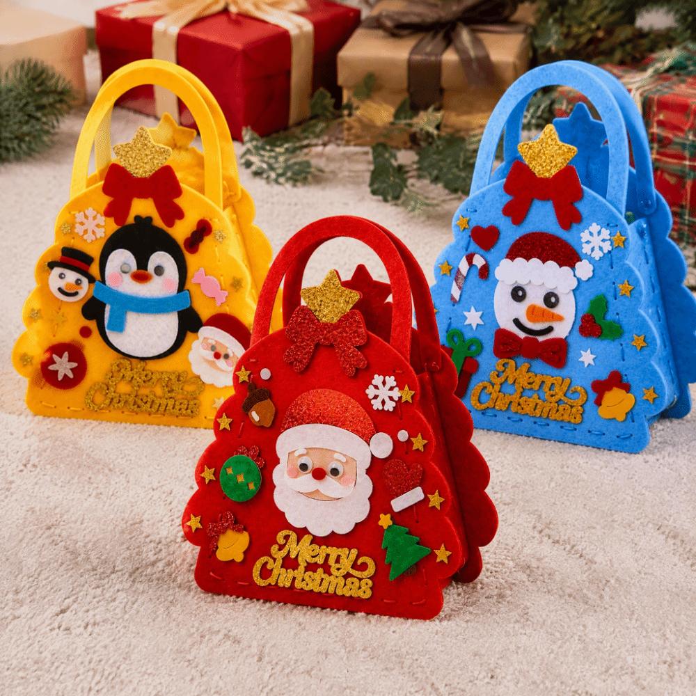 Santa Claus DIY Christmas Bag Non-woven Fabric Handmade Handbag Xmas Candy Bag Christmas Gift