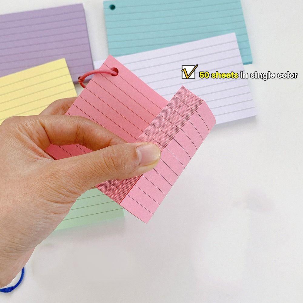 Horizontal Line Loose-Leaf Index Cards Double-sided Revision Cards Durable Binder Memo Book Office