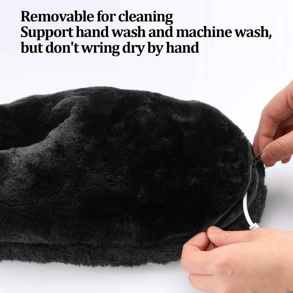 USB Нагреваемая обувь Мужская Женская Моющаяся Уличная Мягкая Плюшевая Электрическая Обувь с Подогревом для Согрева Ног Черная