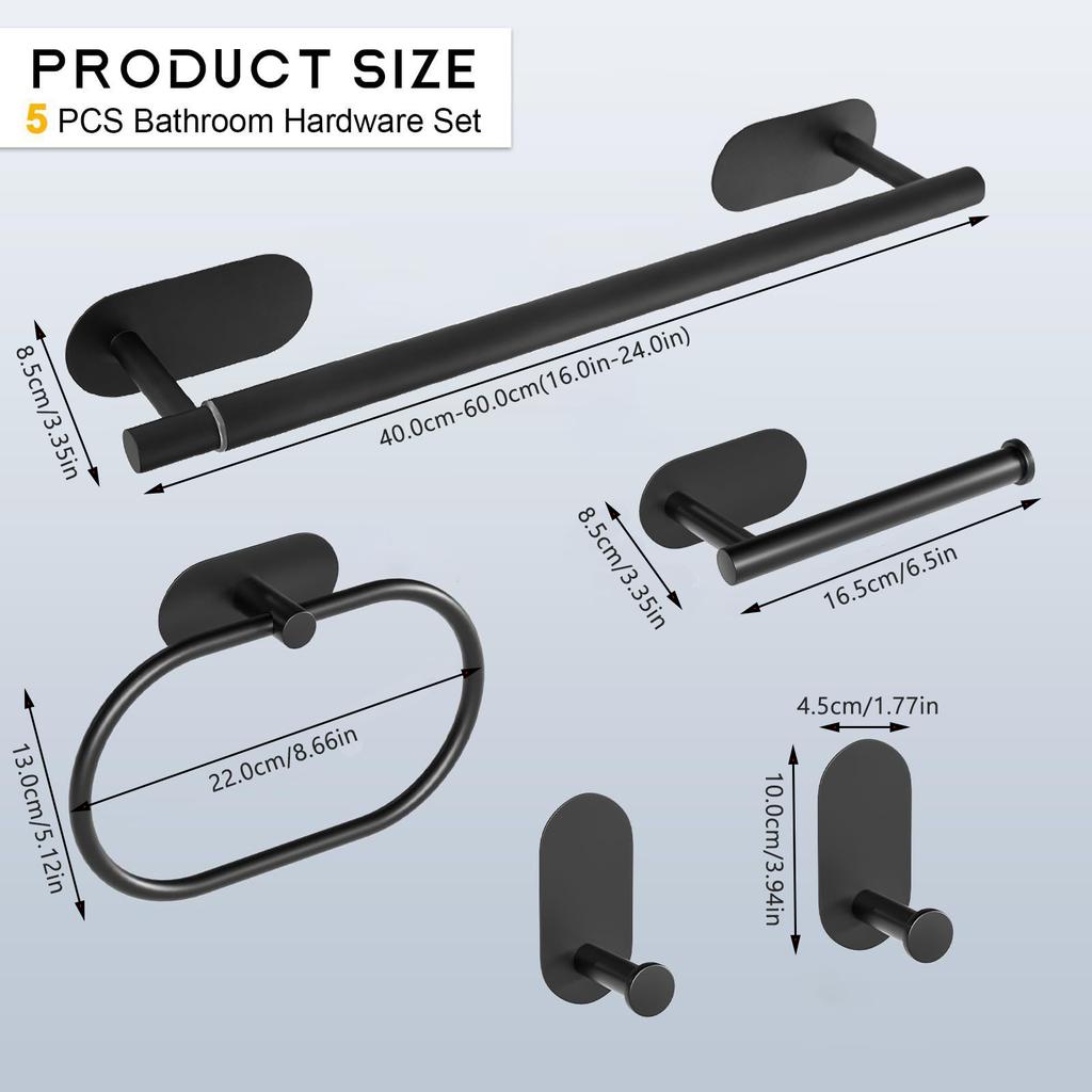 Комплект фурнитуры для ванной из нержавеющей стали, держатель для полотенец без сверления, самоклеящийся держатель для туалетной бумаги, крючок для халата, аксессуары для ванной комнаты