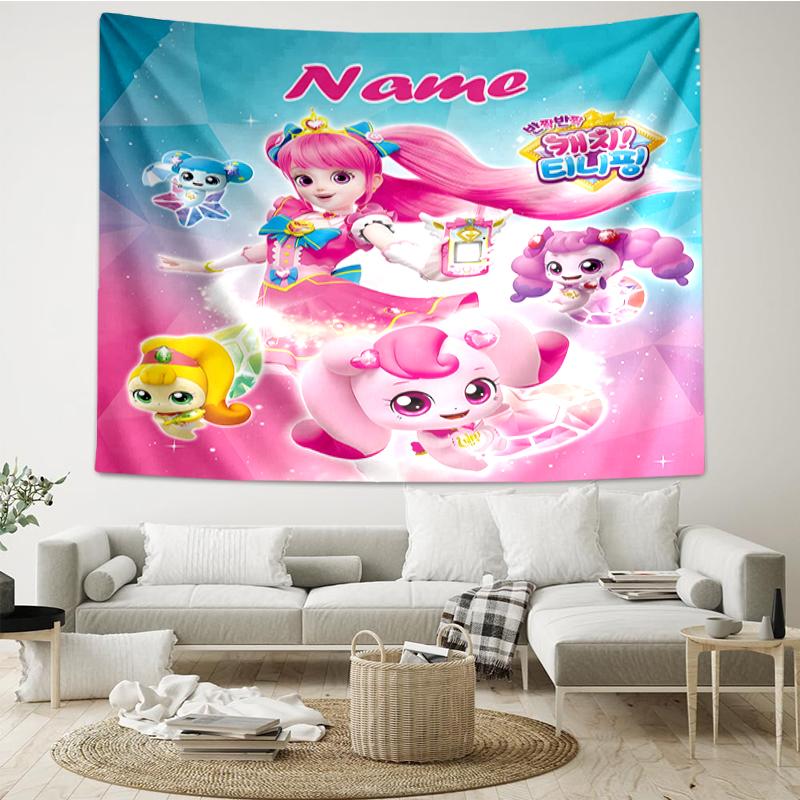 Custom Name Twinkle Catch Teenieping Print Tapestry, Backdrop, Easy Setup, Ideal for Bedroom, Office & Living Room, with Aesthetic Wall Hanging Decor.