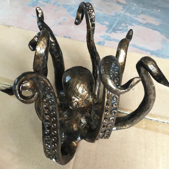 Привлекательный орнамент в виде осьминога, водонепроницаемый, античная бронза, многофункциональный