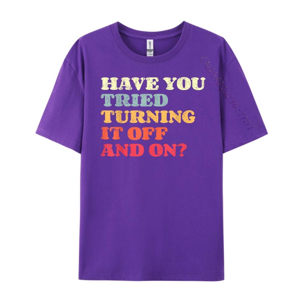 Funny Tech Support I Off On I Tech Engineer Computer It Guy Grahpic Tee Shirt Oversized T Shirt Men Luxury