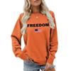 Women's Fashionable Casual Round Neck Loose Long Sleeved Printed Sweatshirt