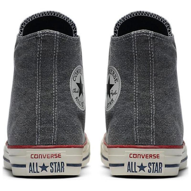 Converse Chuck Taylor All Star Stone Wash Unisex High Canvas Shoes Comfort Versatile Wear-resistant Gray Black 159537C