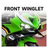 ZX-6R Motorcycle Front Lip Spoiler Wing Fairing Front Small Wing Motorcycle Spoiler Fit Front Fairing Winglet (BRIGHT GREEN)