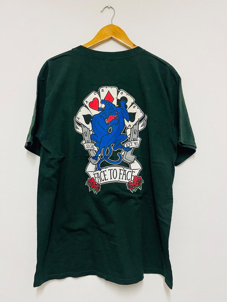 Vintage 90s Face To Face Punk Rock Music T-Shirt / Skate Punk / Music / Tour / Punk / Streetwear / Green / L