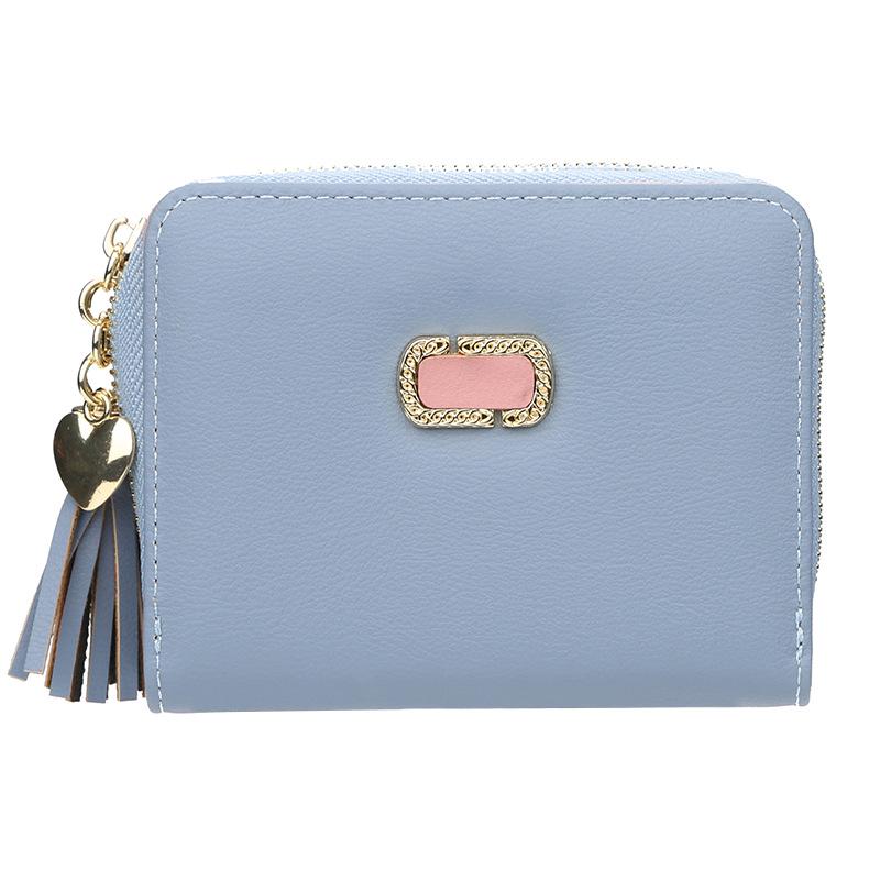 Женский модный короткий кошелек из искусственной кожи с кисточками на молнии, женский универсальный кошелек для монет с несколькими картами